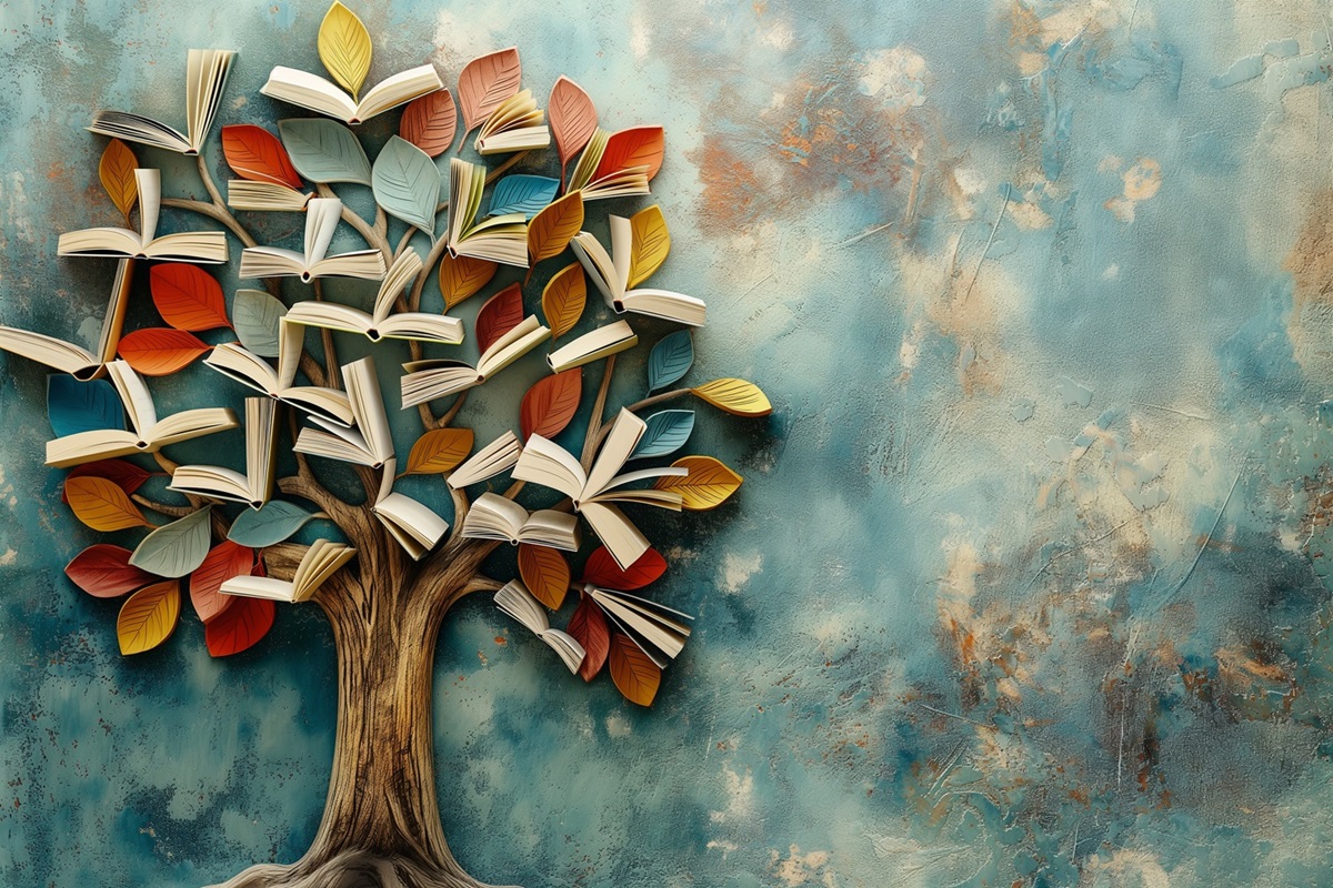 Árbol formado por libros